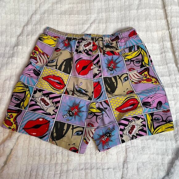 OH SNAP DRILL CLOTHING Lined Swim Shorts Trunks Comics Extra Large‎ XL 32 - Picture 4 of 4